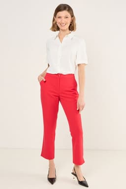 Pantalon Mujer Rojo Rojo 46
