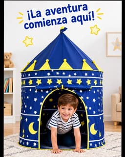 Castillo de Juego Infantil Azul Tema Espacio y Estrellas