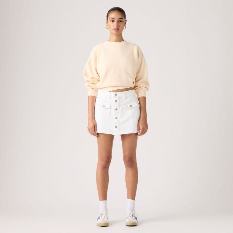 Falda Mujer Button Front Skort Blanco Blanco 27