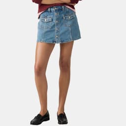 Falda Mujer Button Front Skort Azul Azul 25