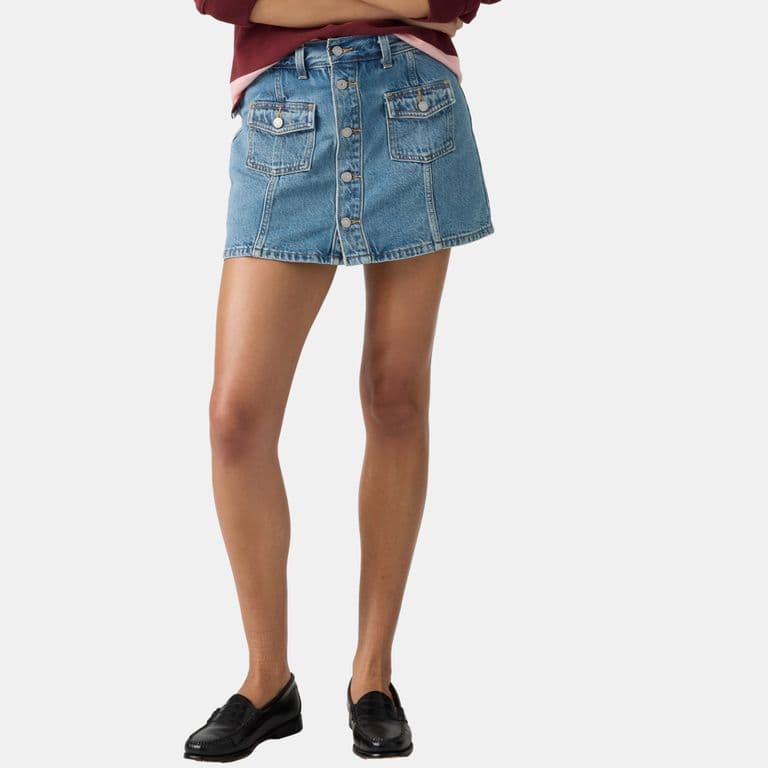 Falda Mujer Button Front Skort Azul Azul 26