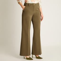Pantalon Formal Verde Corte Recto Verde 36