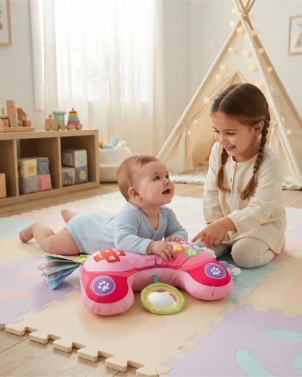 Cojin Sensorial de Estimulacion Temprana para Bebe con Juguetes