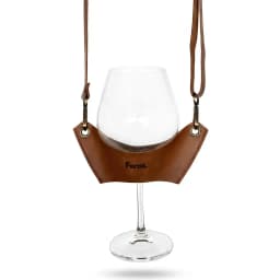 Portacopa de Cuero Ajustable para Asado y Aire Libre