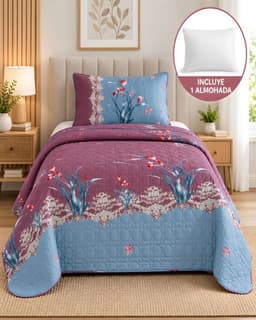 Cubrecama Quilt Verano 1.5 Plazas + Almohada