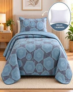 Cubrecama Quilt Verano 1.5 Plazas + Almohada