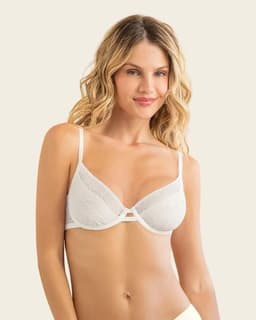 Bralette con arco en encaje liviano y suave 091150 Marfil 32B