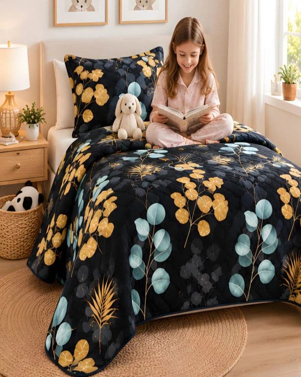 Cubrecamas Quilt de Verano Plaza y Media con Funda