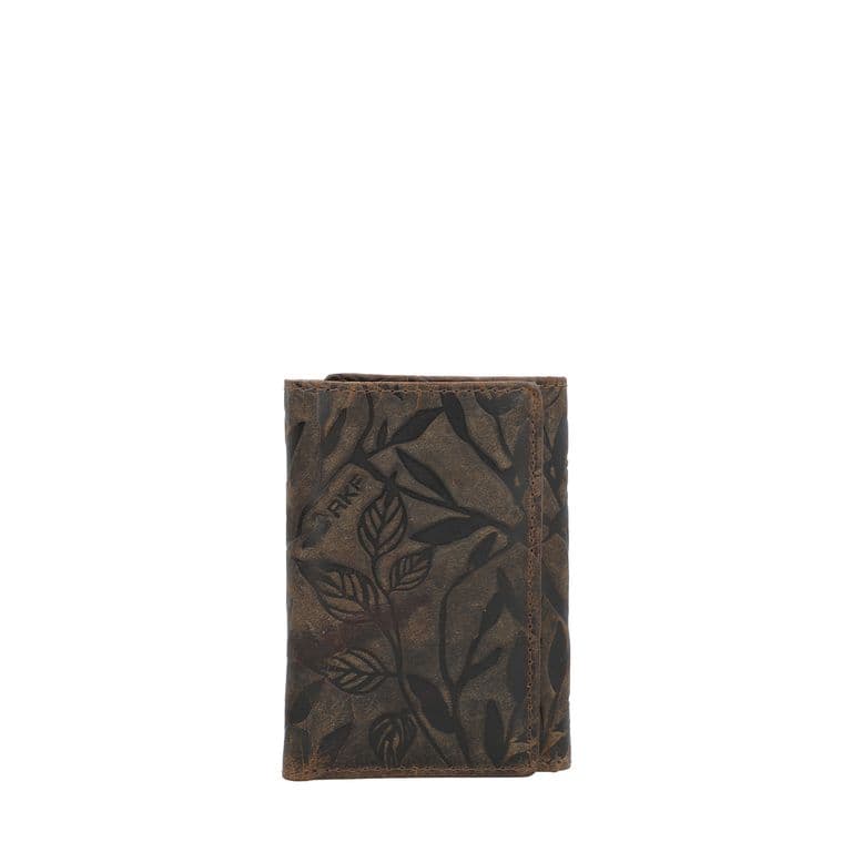 Billetera Cuero Mujer Oh Leaves Trifold Cafe Cafe TALLA UNICA