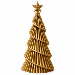 Arbol Navideno 3D Elegante con Estrella Decoracion Hogar (Dorado)