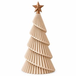 Arbol Navideno 3D Elegante con Estrella Decoracion Hogar (Beige)