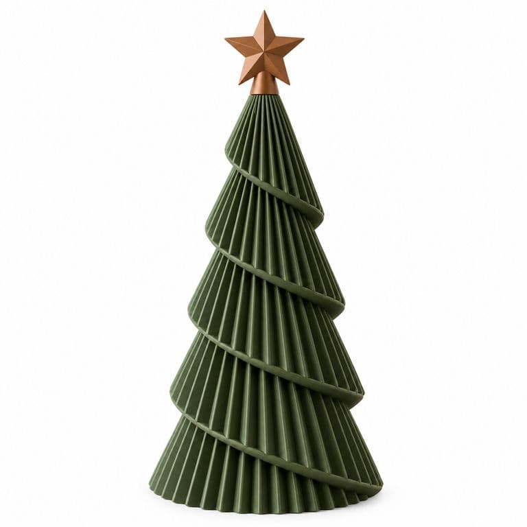 Arbol Navideno 3D Elegante con Estrella Decoracion Hogar (Verde)