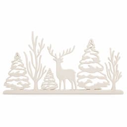 Adorno Navideno 3D Reno y Arboles Decoracion Hogar (Blanco)