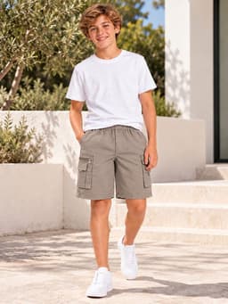 Pantalones Cortos Nino Y Juvenil. Short, Bermuda Cargo K35 Beige 12