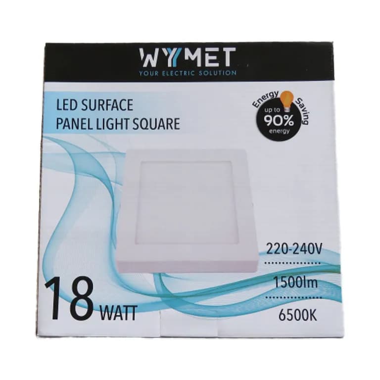 PANEL LED SOBREPUESTO CUADRADO 18W 6500K LUZ FRIA WYYMET