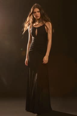 Vestido Largo Mujer Negro Negro L