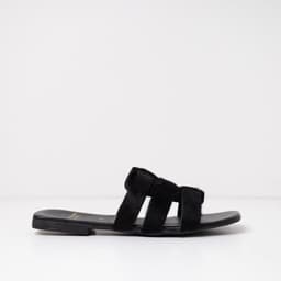 Sandalia Cuero Mujer Aliso Negro Negro 39