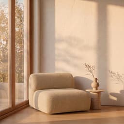 Sillon 1 Cuerpo Dune Arena Tapizado con Respaldo Beige