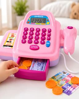 Caja Registradora de Juguete Rosa con Luz y Sonido mas de 3 Anos