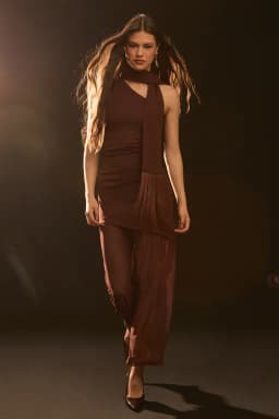 Vestido Largo Mujer Cafe Cafe M