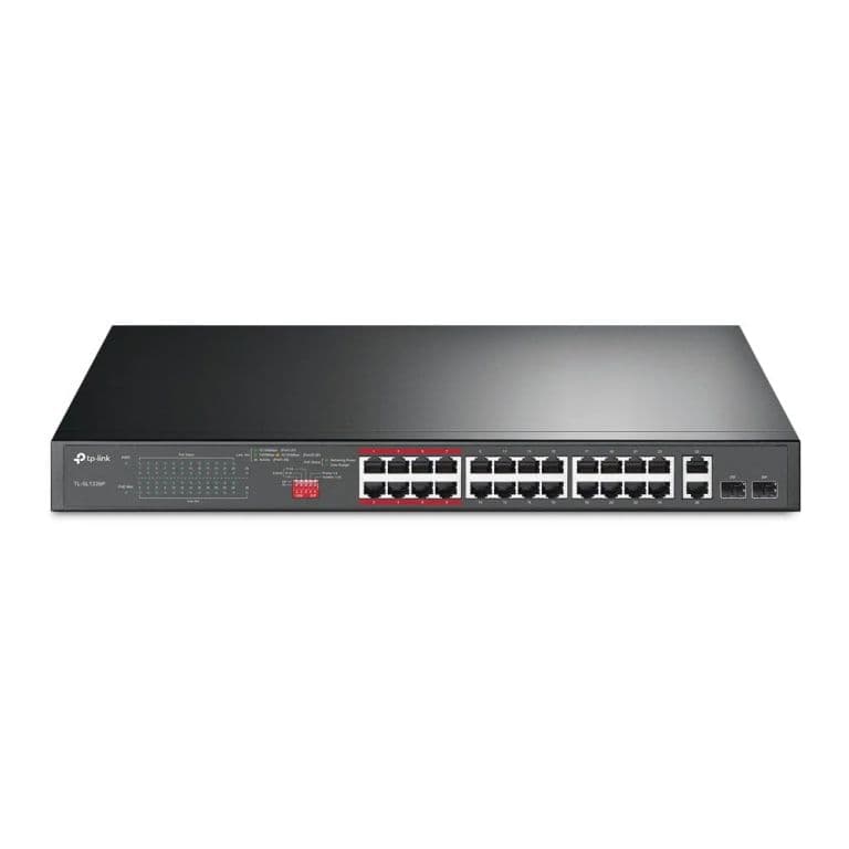 Switch PoE+ 24 puertos TP-Link TL-SL1226P con 2 puertos SFP Gigabit