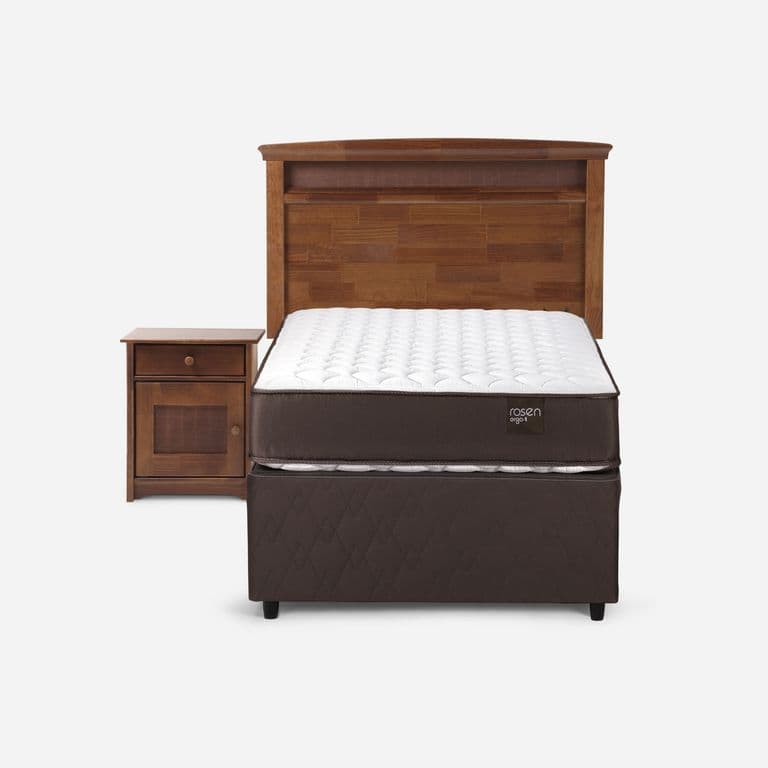 Cama Nido New Ergo T 1.5 plazas x 2.00 mt + Respaldo + 1 Velador Veneto