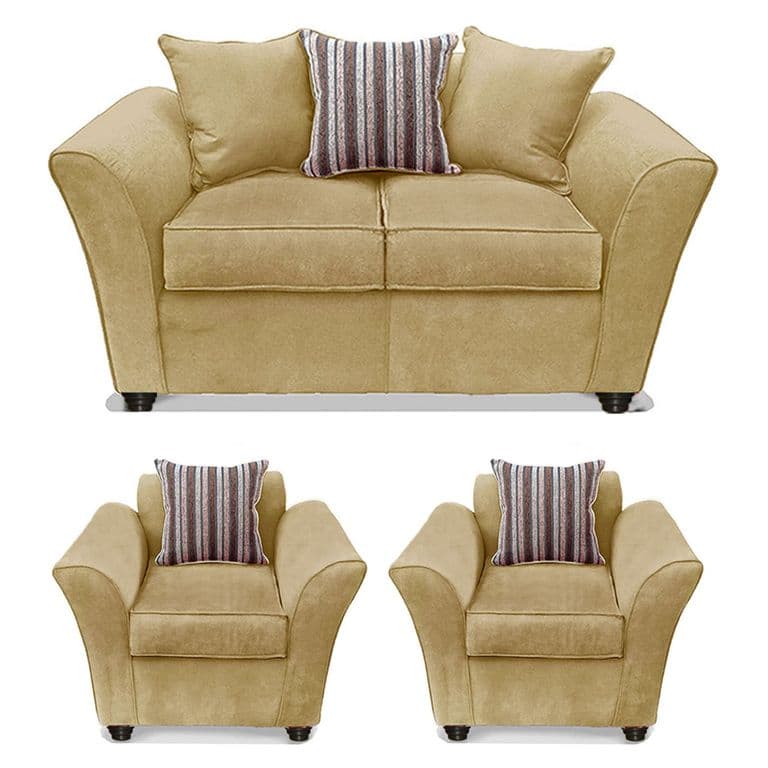 Juego De Living Minesota 2+1+1 Tel Beige
