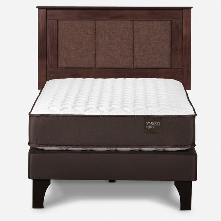Cama Europea New Ergo T 1 Plaza x 2.00 mt + Respaldo Rachel Chocolate