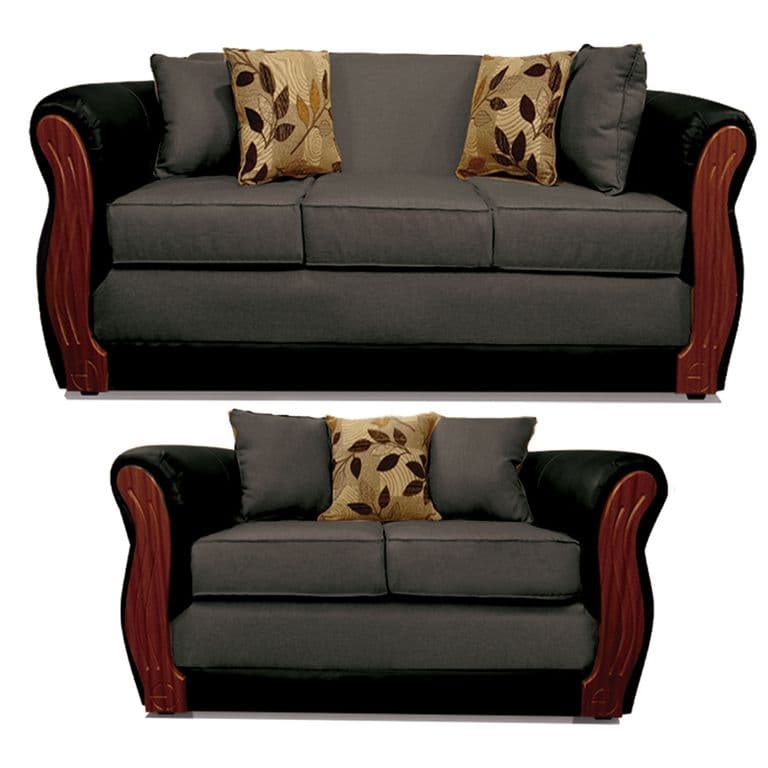 Juego De Living Girona 3+2 T/Pu Elegant Detail Gris