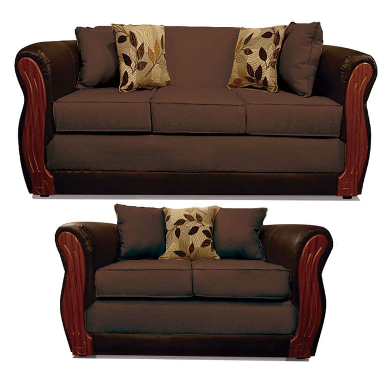 Juego De Living Girona 3+2 T/Pu Elegant Detail Cafe