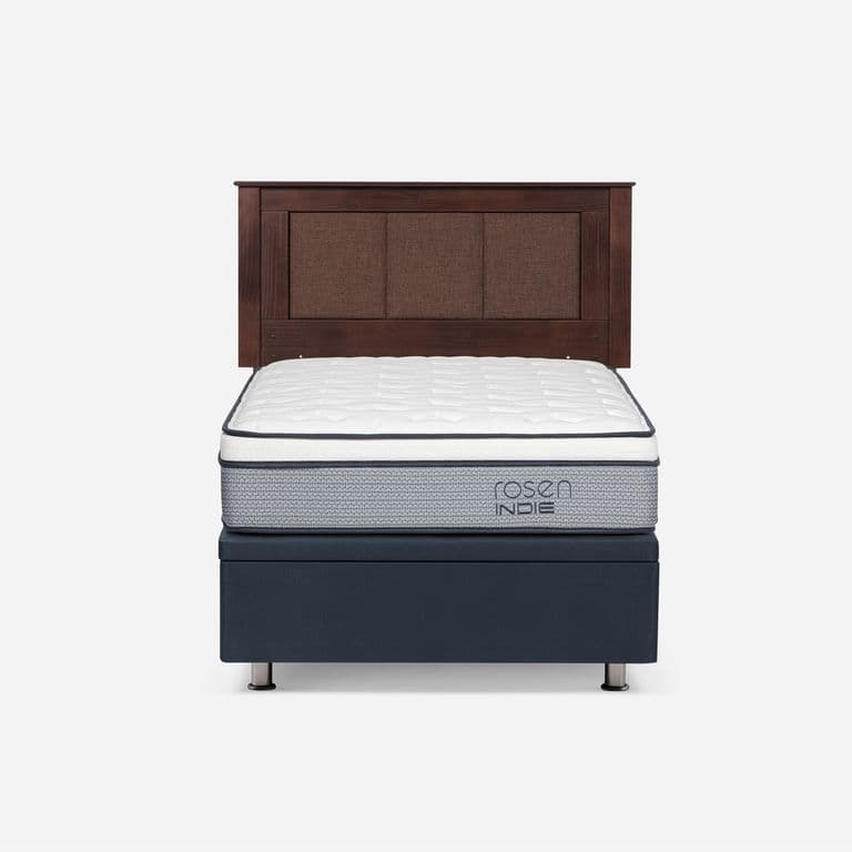 Cama baul Indie 1 Plaza x 2.00mt + Respaldo Rachel Chocolate