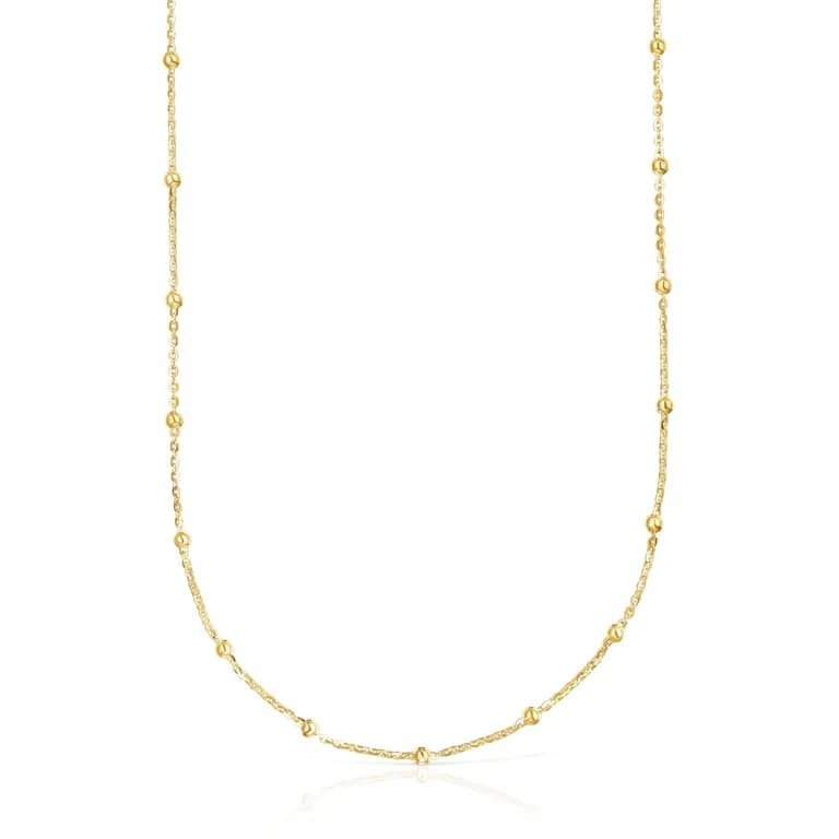 Gargantilla Con Bano De Oro De 18 Kt Sobre Plata Con Bolas Intercaladas Basics
