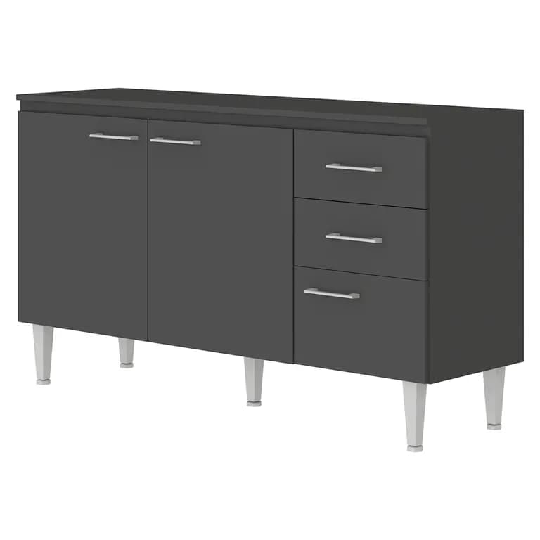 Mueble De Cocina Base Opie Grafito 140 Cm