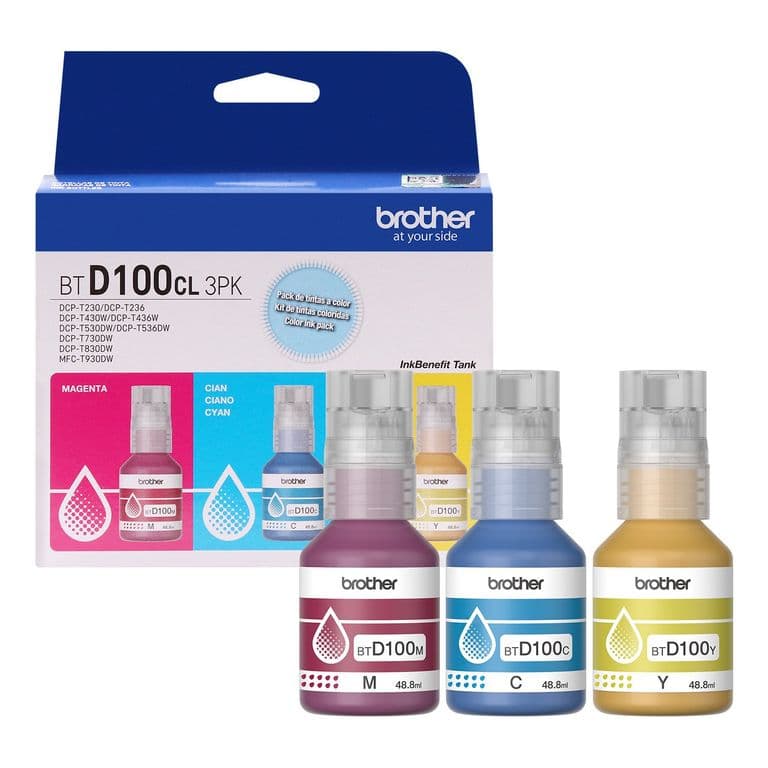 Pack 3 Botellas Tintas BTD100CL3PK