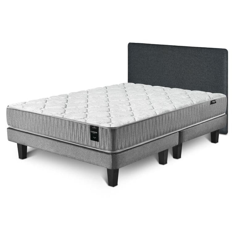 Cama Europea Calm 2 Plazas+ Respaldo Kir Marengo