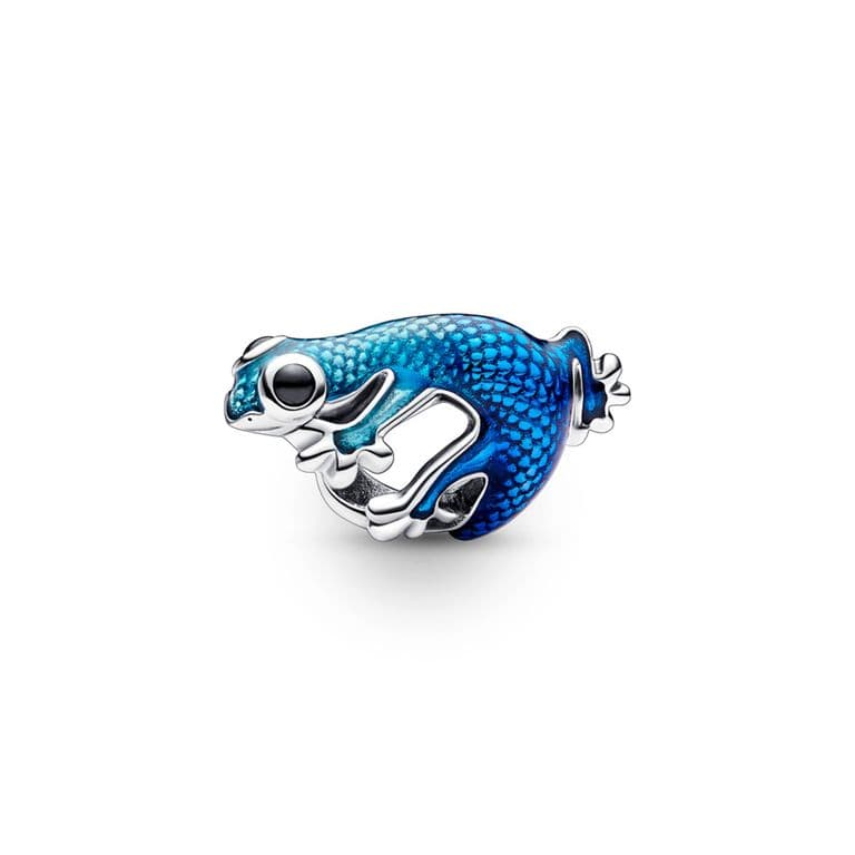 Charm Geco Azul Metalico Mujer