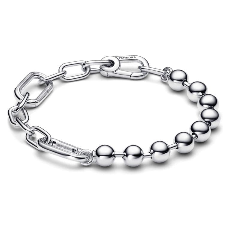 Pulsera De Eslabones Y Cuentas En Plata Mujer 20