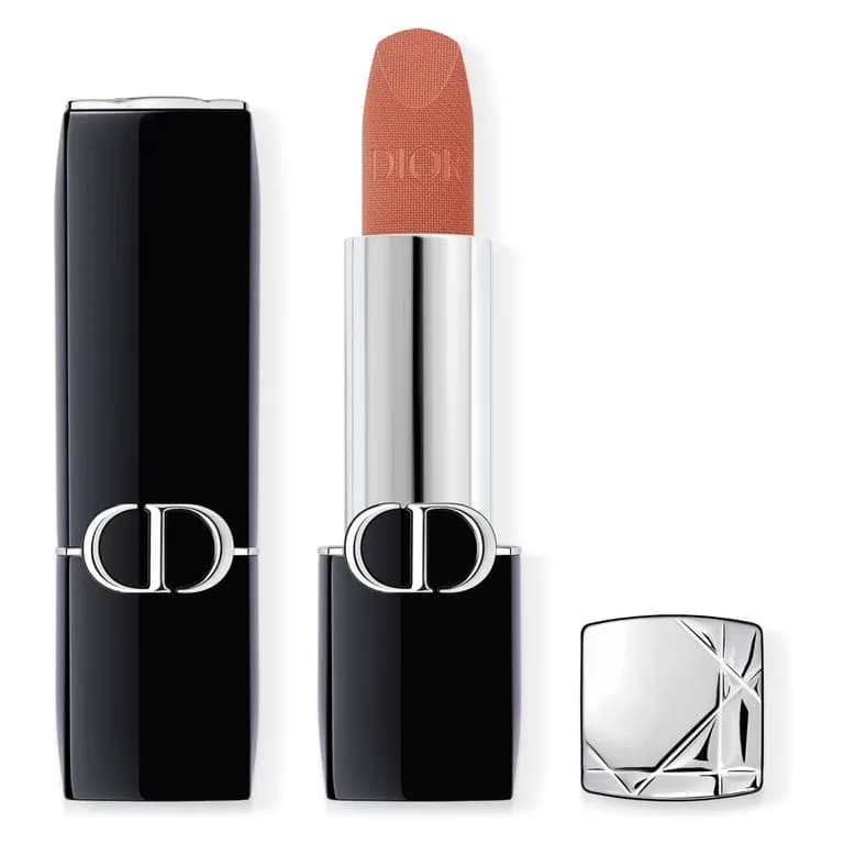 Labial Rouge Dior - Barra de labios larga duracion, tratamiento hidratante - acabado aterciopelado 200 Nude Touch acabado aterciopelado