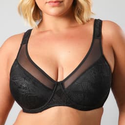 Sosten Encaje Y Microfibra Mujer Negro 40C