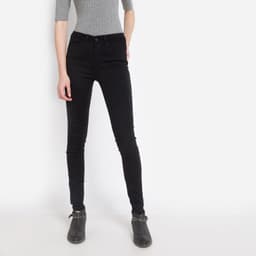 Jeans Skinny Tiro Medio Mujer Negro 36