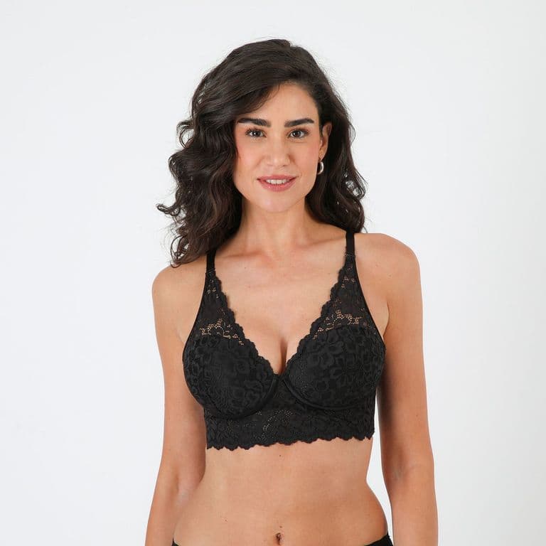 Bralette Encaje Maidenfom Mujer Negro 34C