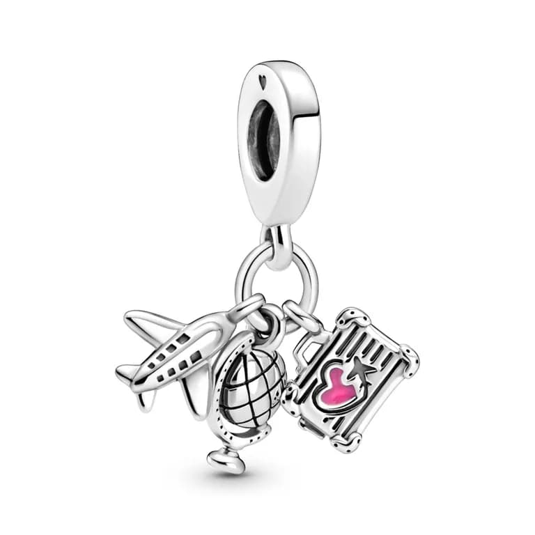 Charm Colgante Avion Globo Y Maleta Mujer