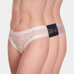 Pack 3 Colaless Encaje Borde Elastico Suave Mujer Beige XL