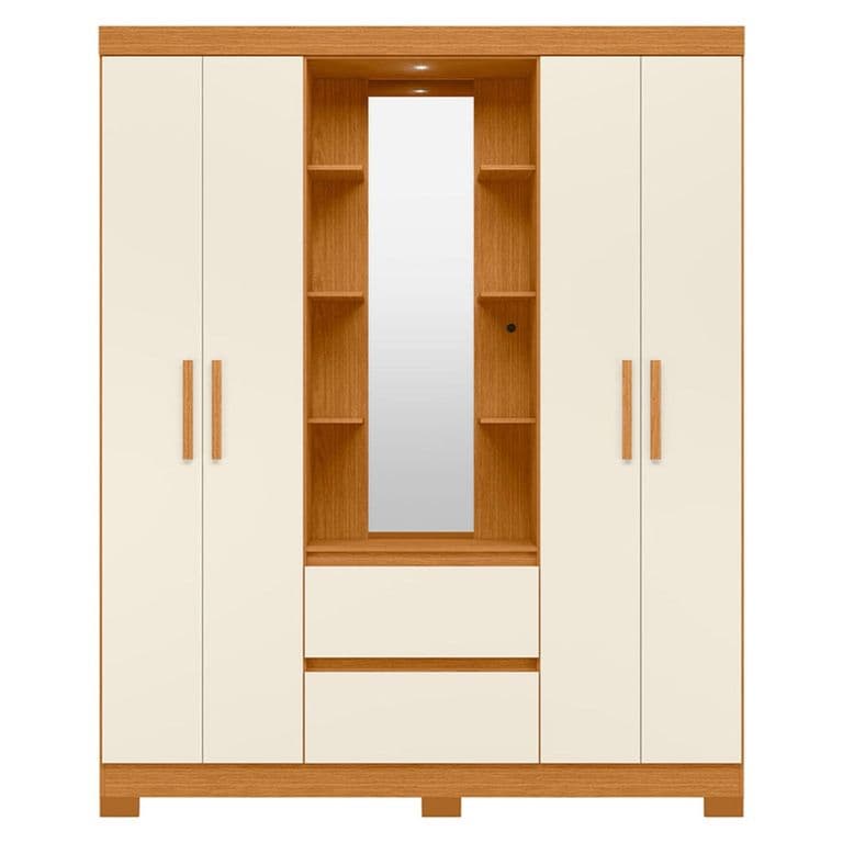 Closet Olimpia 4 Puertas 2 Cajones Beige