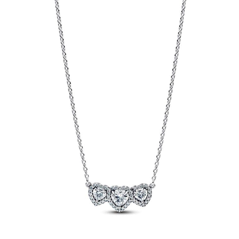 Collar Collier Trilogia de Corazones con Halo Mujer