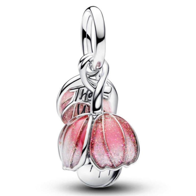 Charm Colgante de Dos Tonos Flor Floreciendo Mujer