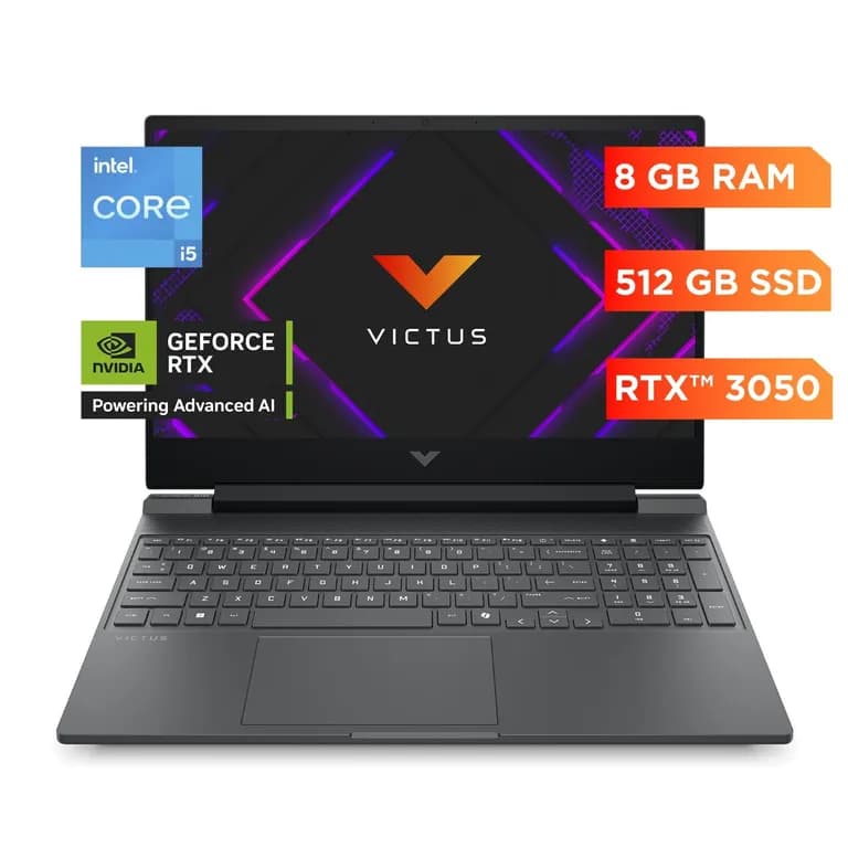 Notebook Gamer Victus 15-fa2009la Intel Core i5 8 GB RAM NVIDIA GeForce RTX 3050 512 GB SSD 15.6" FHD 144 Hz