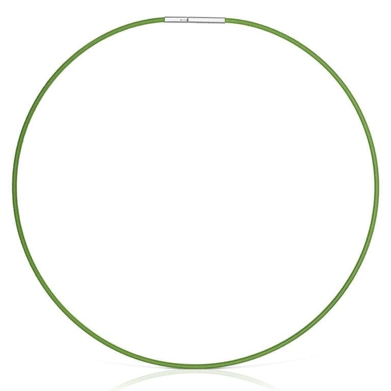 Collar De Acero Verde 2 Mm Mesh Tube