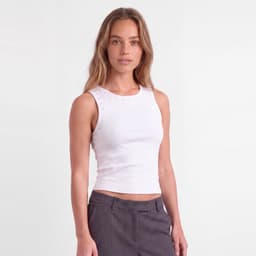 Polera Tank Tachas Mujer Blanco XXS