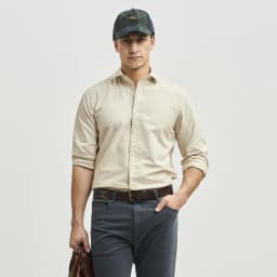 Camisa Manga Larga Hombre Cafe XL